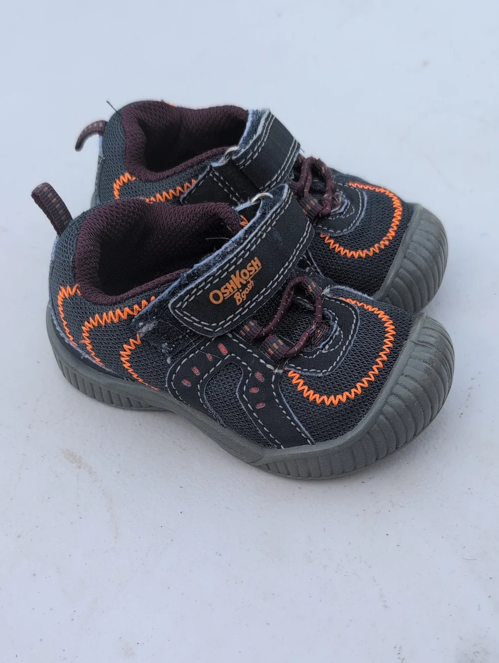 OshKosh B'gosh Black Sneakers with Orange Stitching